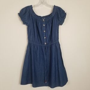 Speed Limit MPH Chambray Cotton Dress Medium